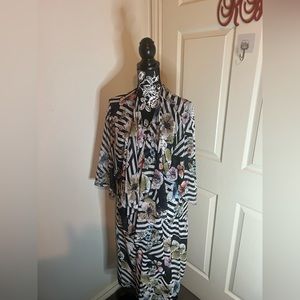 Sheer Zebra print Duster with a Multi-Color Floral Duster